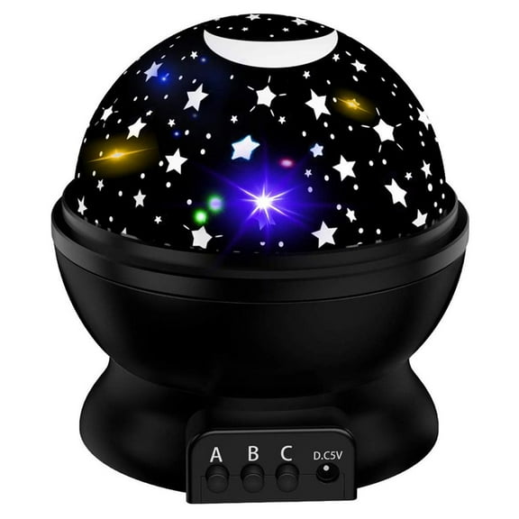 Night Light Projector , LED Starry Moon 360 Degree Rotating Cosmos Romantic Room Star Projector , Starry Moon Sky Night Projector Kid