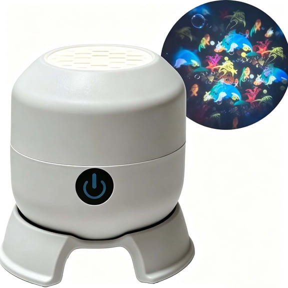 Night Light Projector,Ocean Christmas Snowflakes,360 Rotating Multi-Angle Ocean Wave Dynamic Holographic USB Rechargeable for Bedroom Home Theater Meditation