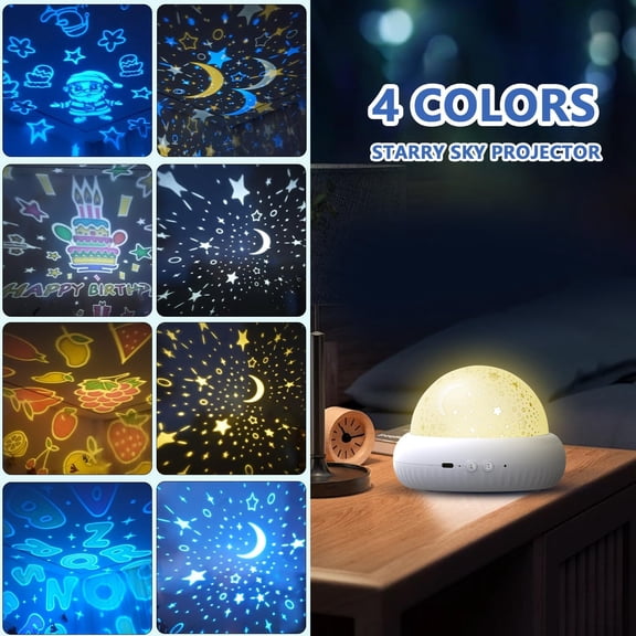 Night Light Projector, Star Projector for Ceiling, 8 Sets of Films and 360 Degree Rotation Night Light for Kids, Light Projector for Bedroom,Birthdays,Christmas Gifts