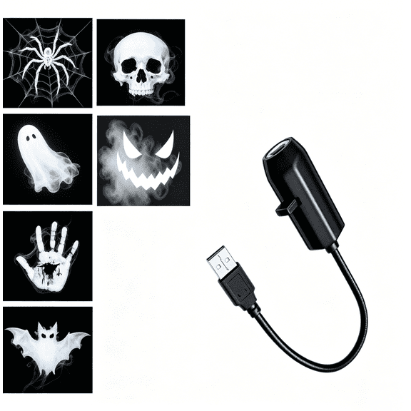 Night Light Projector Usb Halloween Spooky Pattern 11 X 1 Inch Portable Light for Home Car Interior Halloween Decor