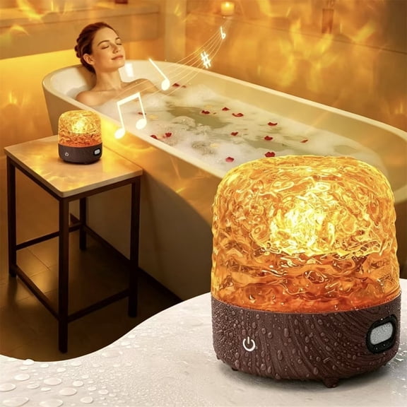 Night Light Projector, Waterproof Shower Lamp with Bluetooth Speaker & Remote, Relaxing Ocean Wave & 4 White Noise, Warmwhite & Adjustable 16 Colors for Bathroom, Bedroom, Indoor Outdoor Decor