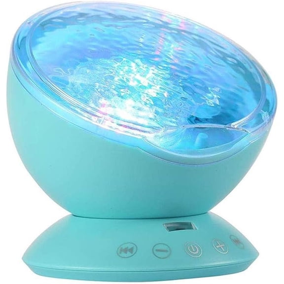 Night Light Projector, Wave Night Light for Room, Remote and Timer, 8 Light Modes and Bulit-in Sound Machine Equipped with TF Card, Decor Birthday Christmas Gifts (Blue)