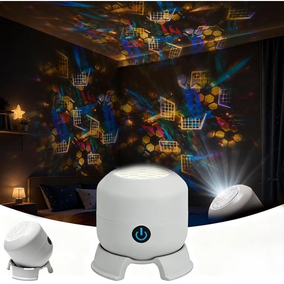 Night Light Projector with 360° Rotating 5D Holographic Ocean Projector Waves and Auto Timer for Kids Bedroom Ceiling