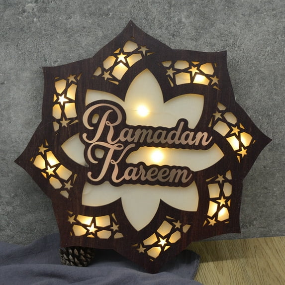Night Light Ramadan Decoration Lamp Ramadan Decoration LED Mubarak Ramadan Lamp Ramadan Lantern Decoration Eid Mubarak Star Decoration Figure Tea Lamp Rack Ramadan Home Decor