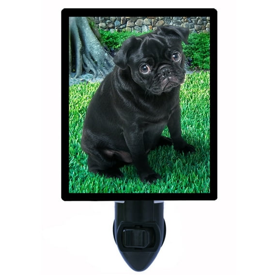 Night Light - Sad Pug. | Dog Theme, Includes Free Switchable Insert, 4W Bulb, E12 Base