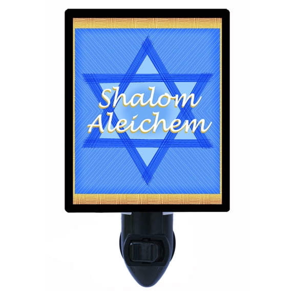 Night Light - Shalom. | Jewish Theme, Includes Free Switchable Insert, 4W Bulb, E12 Base