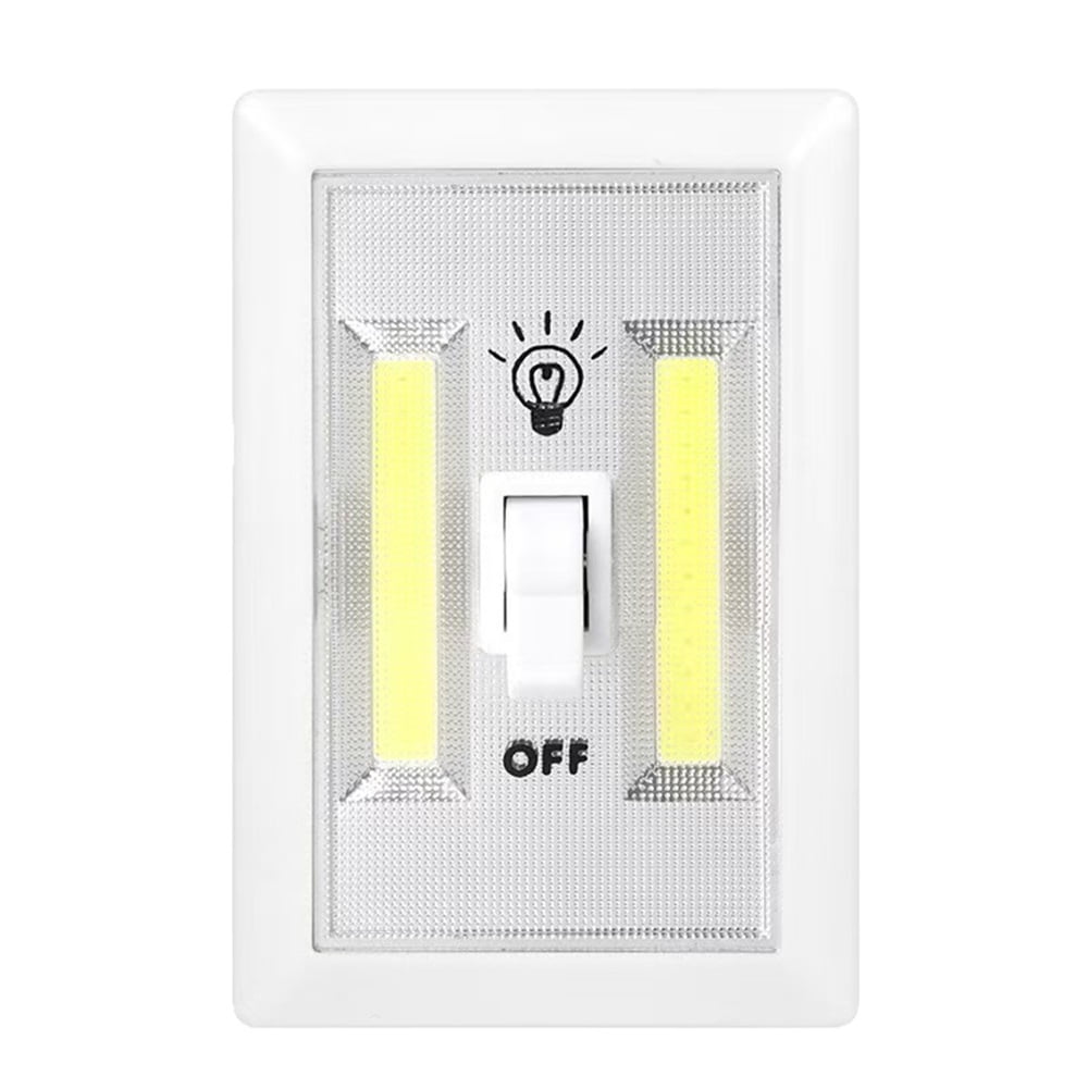 Night Light Switch, Wireless COB LED Switch Light, Under Cabinet, Shelf, Closet, Garage, Kitchen, Stairwell and Emergency, Battery Operated, 4 Pack
