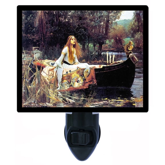 Night Light - The Lady of Shallot. | Old Maters Theme, Includes Free Switchable Insert, 4W Bulb, E12 Base
