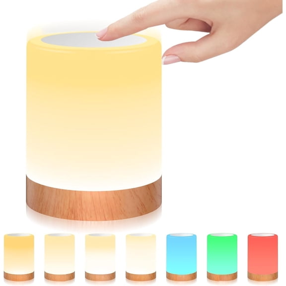 Night Light, Touch Lamp for Bedrooms Room Portable Table Bedside Lamps with Internal Dimmable 2800K-3100K Warm White Light & Color Changing (Regular Size)...