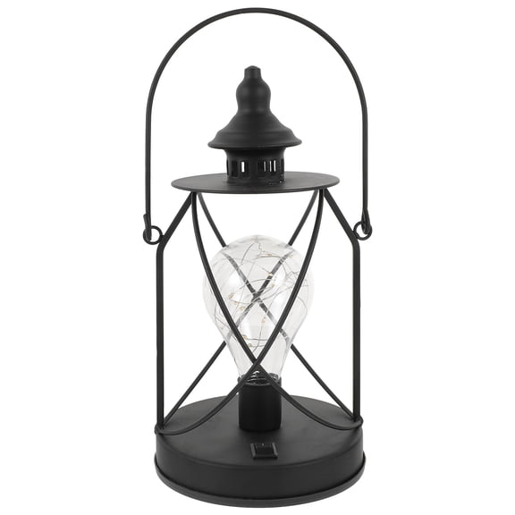 Night Light Vintage Decor LED Bedside Lamp Tabletop Iron Delicate Cage Basket Retro Portable Desk