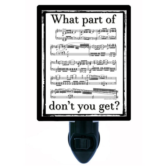 Night Light - What Part Don't You Get? | Music Themed Theme, Includes Free Switchable Insert, 4W Bulb, E12 Base