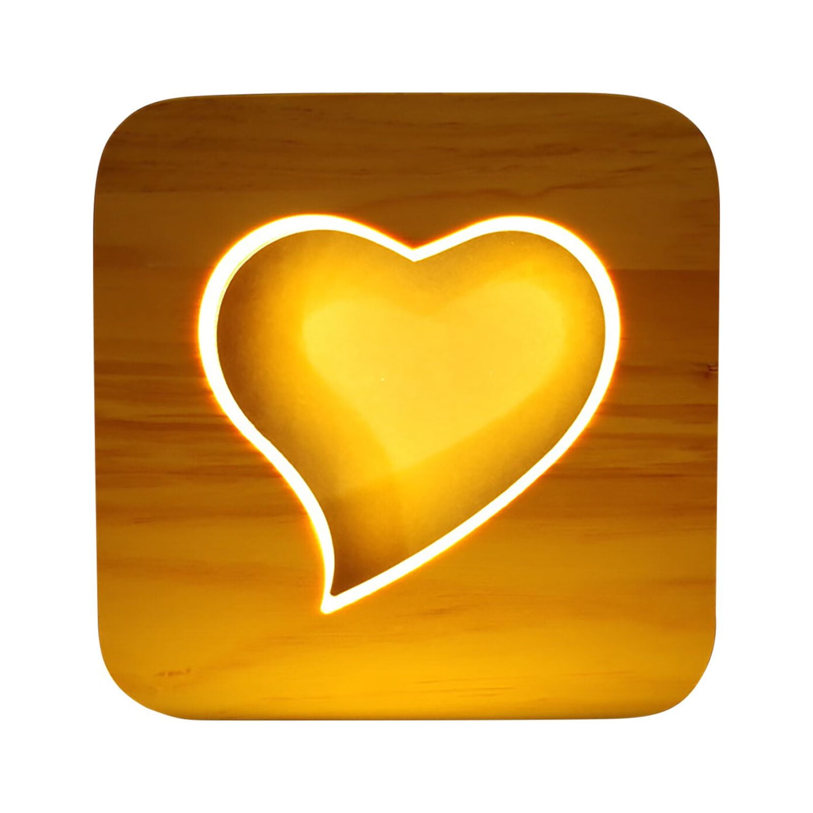 Night Light Wood Carving Desk Lamp 3D Optical Creative Desk Lamp USB Power Lamp Bedroom Living