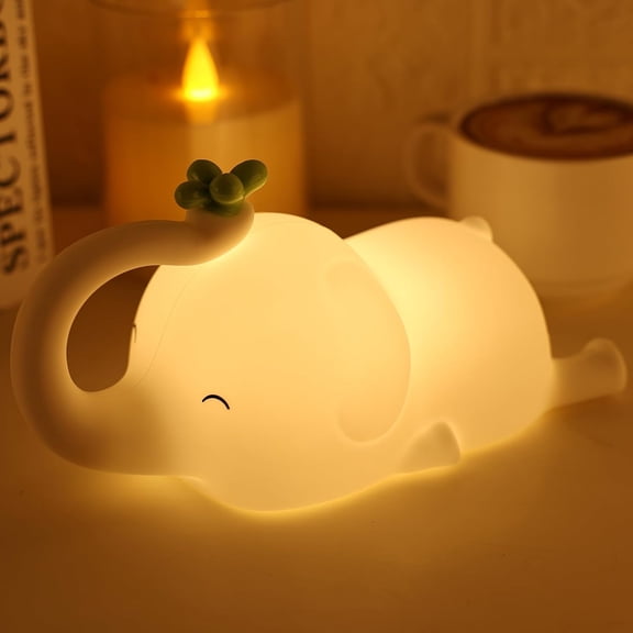 Night Light for Kids - 3-Level Dimmable Silicone Lamp, USB-C Rechargeable Nursery Light with Auto-Off Timer for Bedroom & Breastfeeding