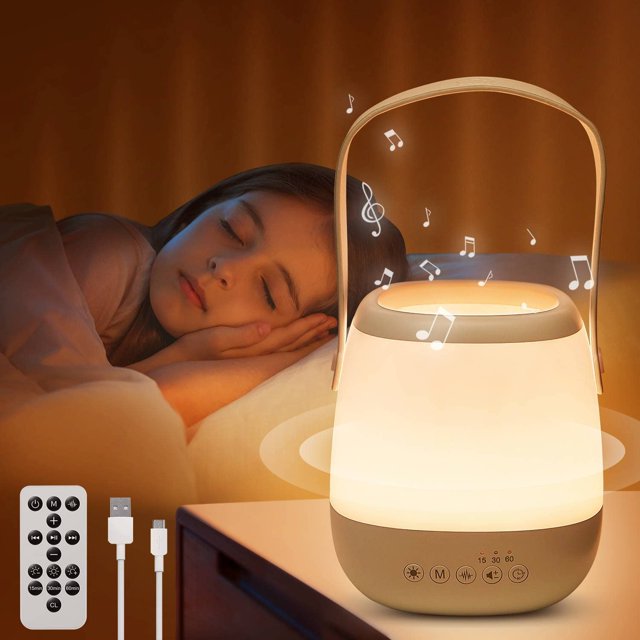 Night Light for Kids White Noise Machine with 9 Colors, Dimmable