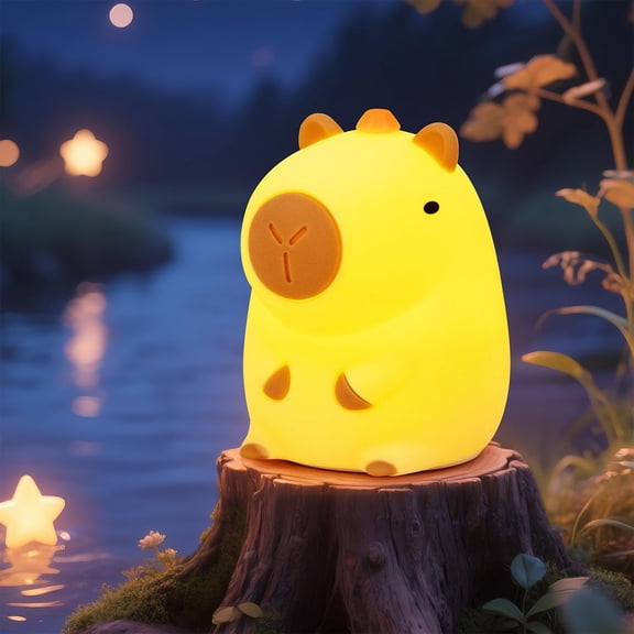 Night Light for , Rechargeable Dimmable LED Nightlight with 7 Colors, Night Lamp, Squishy Lamp, Cute Gifts for Girls, Boys, Room Decor, Capybara