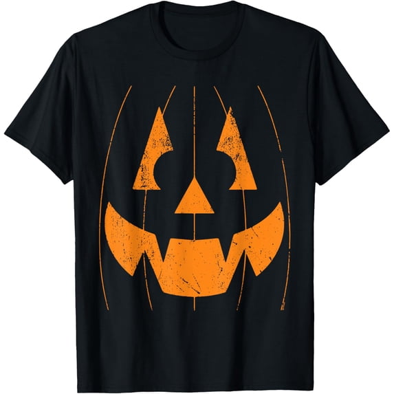Night Lighted Jackolantern Pumpkin Face Halloween T-Shirt