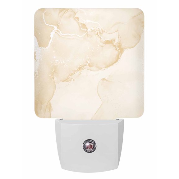 Night Lights Auto Sensor Beige Marble Plug-in LED Nightlights Lamp Dusk to Dawn for Living Room, Bedroom, Bathroom, Hallway, Stairways Home Wall Decor, Abstract Waves Cloud Night Light