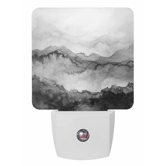 Night Lights Auto Sensor Black Mountain Plug-in LED Nightlights Lamp Dusk to Dawn for Living Room, Bedroom, Bathroom, Hallway, Stairways Home Wall Decor, Ombre Abstract Natural Night Light