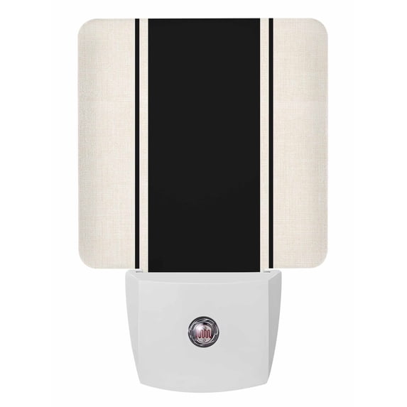Night Lights Auto Sensor Black Stripe Lines Plug-in LED Nightlights Lamp Dusk to Dawn for Living Room, Bedroom, Bathroom, Hallway, Stairways Home Wall Decor, Linen Striped Night Light