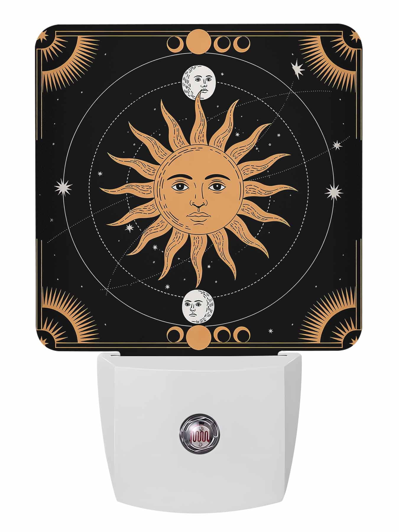 Night Lights Auto Sensor Celestial Sun and Moon Plug-in LED Nightlights ...