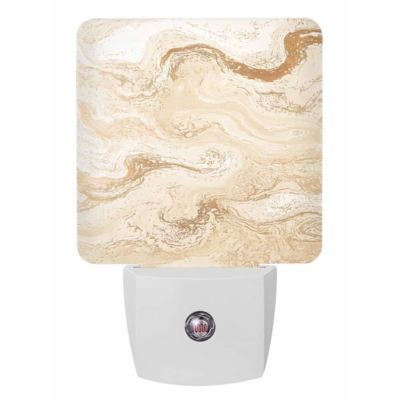 Night Lights Auto Sensor Cream Marble Plug-in LED Nightlights Lamp Dusk to Dawn for Living Room, Bedroom, Bathroom, Hallway, Stairways Home Wall Decor, Abstract Fluid Art Night Light