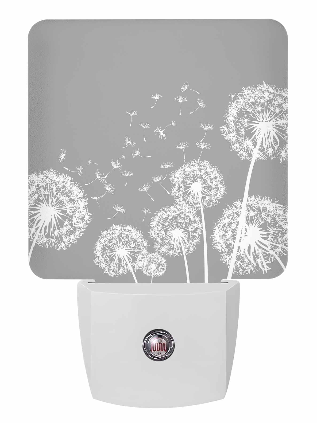Dandelion Sensor Night Lights Auto Sensor Dandelion Plug-in LED Nightlights Lamp Dusk to ...