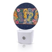 Night Lights Auto Sensor Flip Flops Night Light Slippers Summer Holidays Marine Life Round Lamp Plug-in LED Nightlights Dusk to Dawn for Living Room Bedroom Bathroom Hallway Home Wall Decor