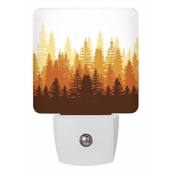 Night Lights Auto Sensor Forest Tree Plug-in LED Nightlights Lamp Dusk to Dawn for Living Room, Bedroom, Bathroom, Hallway, Stairways Home Wall Decor, Misty Forest Tree Silhouette Nature Night Light