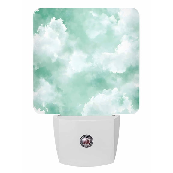 Night Lights Auto Sensor Green Sky Cloud Plug-in LED Nightlights Lamp Dusk to Dawn for Living Room, Bedroom, Bathroom, Hallway, Stairways Home Wall Decor, Gradient Color Night Light
