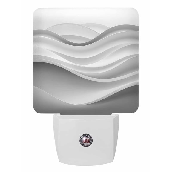 Night Lights Auto Sensor Grey Ocean Waves Plug-in LED Nightlights Lamp Dusk to Dawn for Living Room, Bedroom, Bathroom, Hallway, Stairways Home Wall Decor, OmbreAbstract Art Stripes Night Light