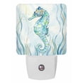 thumbnail image 1 of Night Lights Auto Sensor Hippocampus Plug-in LED Nightlights Lamp Dusk to Dawn for Living Room, Bedroom, Bathroom, Hallway, Stairways Home Wall Decor, Ocean Marin Life Teal Coral Night Light, 1 of 9