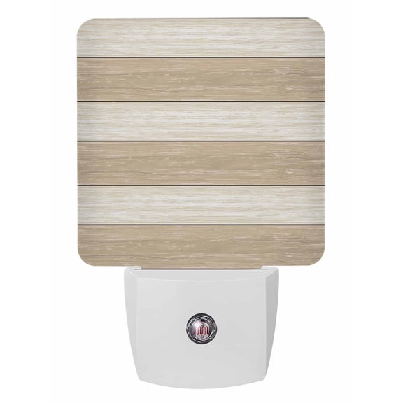 Night Lights Auto Sensor Khaki Wood Grain Plug-in LED Nightlights Lamp Dusk to Dawn for Living Room, Bedroom, Bathroom, Hallway, Stairways Home Wall Decor, Ombre Wooden Stripe Night Light