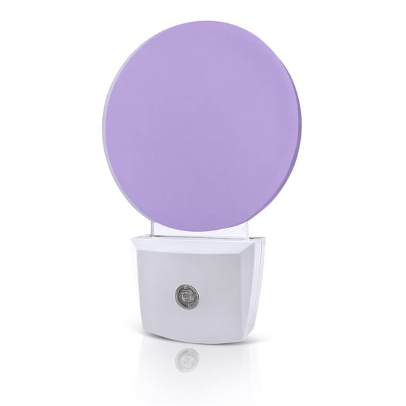 Night Lights Auto Sensor Lavender Purple Night Light Simple Style Round Lamp Plug-in LED Nightlights Dusk to Dawn for Living Room Bedroom Bathroom Hallway Home Wall Decor