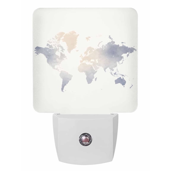 Night Lights Auto Sensor Maps Of The World Plug-in LED Nightlights Lamp Dusk to Dawn for Living Room, Bedroom, Bathroom, Hallway, Stairways Home Wall Decor, Earth Tourism Night Light