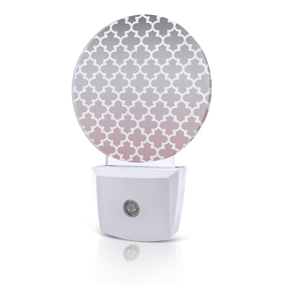 Night Lights Auto Sensor Moroccan Design Night Light Geometric Pattern Round Lamp Plug-in LED Nightlights Dusk to Dawn for Living Room Bedroom Bathroom Hallway Home Wall Decor
