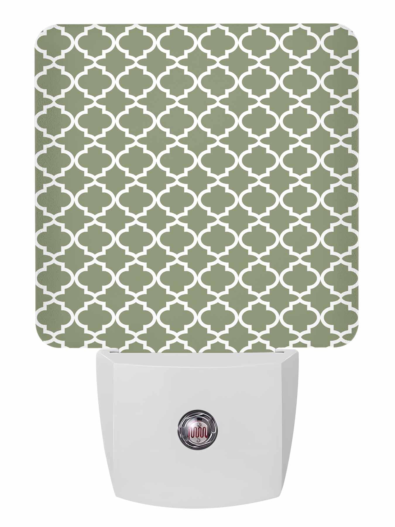 Night Lights Auto Sensor Moss Green Morocco Texture Plug-in LED ...