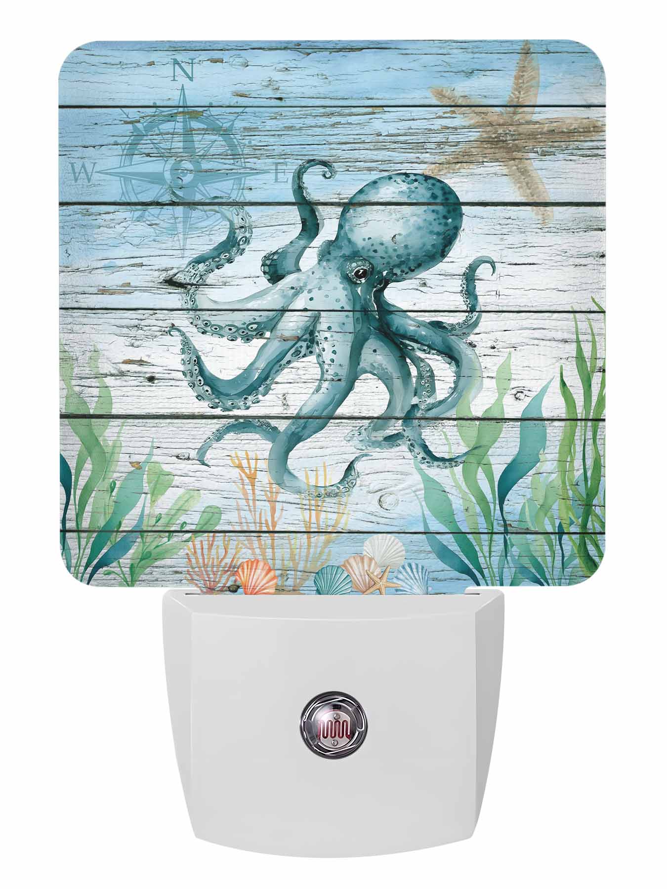 Octopus Plug In Night Lights Auto Sensor Octopus Plug-in LED Nightlights Lamp Dusk to ...
