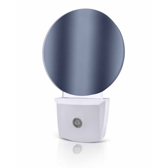 Night Lights Auto Sensor Ombre Blue Grey Night Light Gradient Color Round Lamp Plug-in LED Nightlights Dusk to Dawn for Living Room Bedroom Bathroom Hallway Home Wall Decor