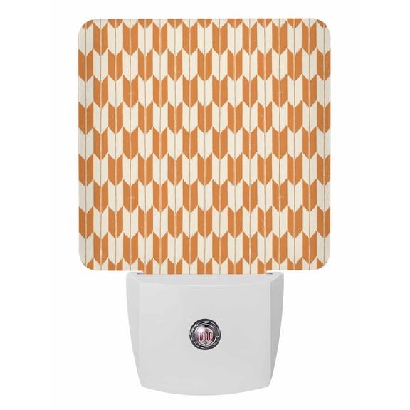 Night Lights Auto Sensor Orange Arrow Patterns Plug-in LED Nightlights Lamp Dusk to Dawn for Living Room, Bedroom, Bathroom, Hallway, Stairways Home Wall Decor, Abstract Geometric Lines Night Light