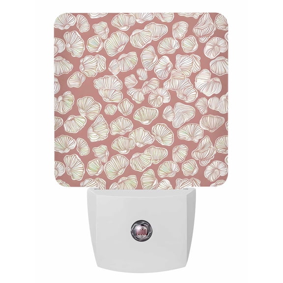 Night Lights Auto Sensor Pink Conch Shell Plug-in LED Nightlights Lamp Dusk to Dawn for Living Room, Bedroom, Bathroom, Hallway, Stairways Home Wall Decor, Ocean Marine Life Night Light