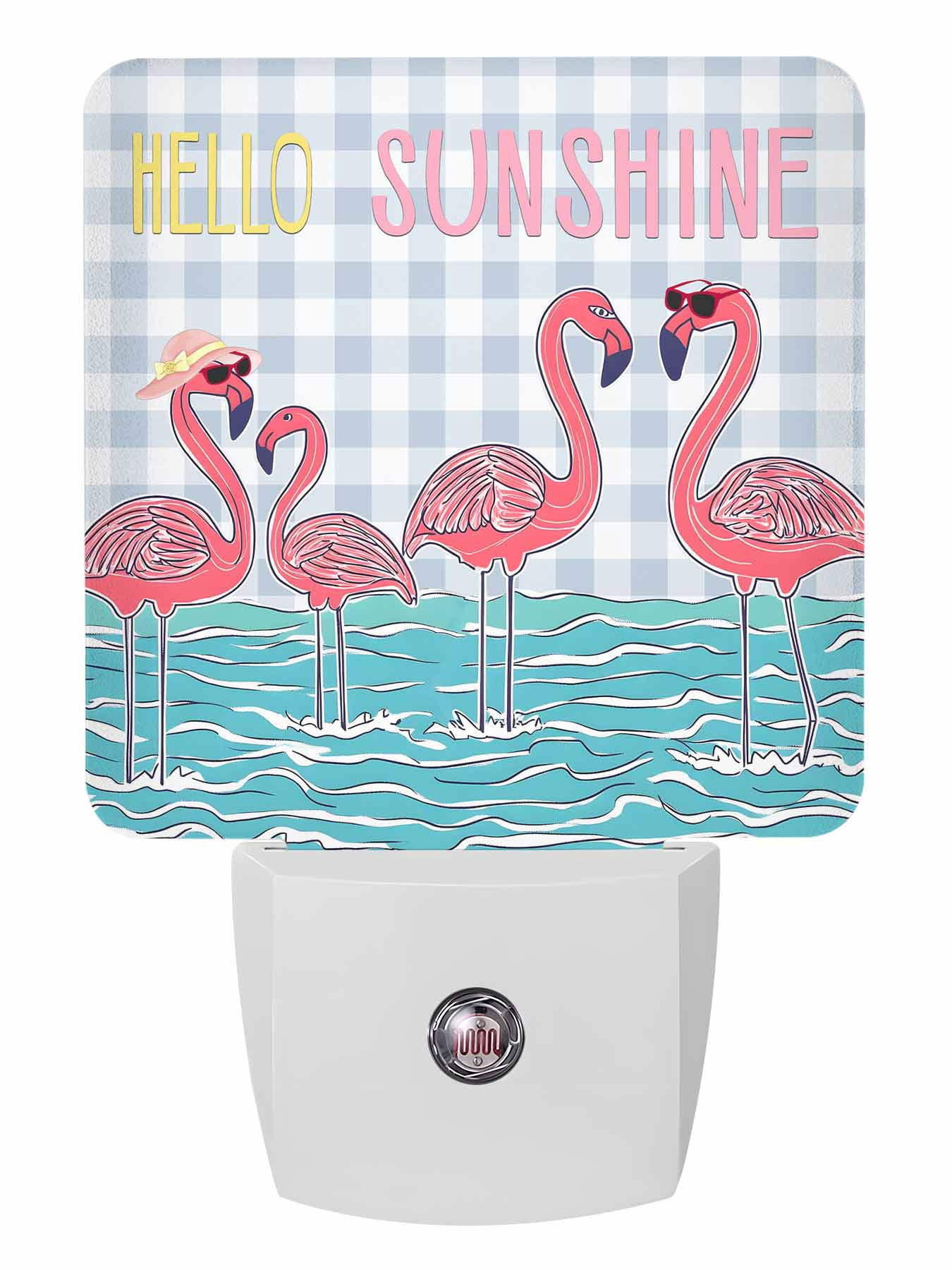 Night Lights Auto Sensor Pink Flamingo Plug-in LED Nightlights Lamp ...