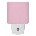 thumbnail image 1 of Night Lights Auto Sensor Pink Linen Texture Plug-in LED Nightlights Lamp Dusk to Dawn for Living Room, Bedroom, Bathroom, Hallway, Stairways Home Wall Decor, Farmhouse Solid Color Night Light, 1 of 9
