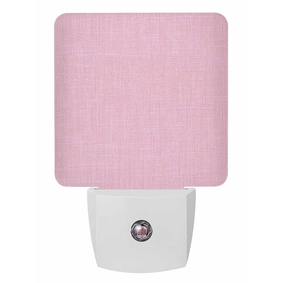 Night Lights Auto Sensor Pink Linen Texture Plug-in LED Nightlights Lamp Dusk to Dawn for Living Room, Bedroom, Bathroom, Hallway, Stairways Home Wall Decor, Farmhouse Solid Color Night Light