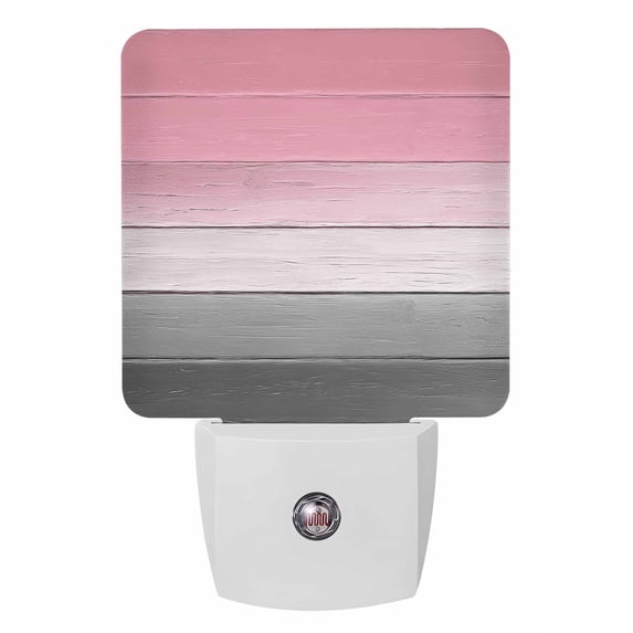 Night Lights Auto Sensor Pink Wood Grain Plug-in LED Nightlights Lamp Dusk to Dawn for Living Room, Bedroom, Bathroom, Hallway, Stairways Home Wall Decor, Grey Gradient Wooden Night Light