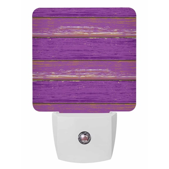 Night Lights Auto Sensor Purple Wood Grain Plug-in LED Nightlights Lamp Dusk to Dawn for Living Room, Bedroom, Bathroom, Hallway, Stairways Home Wall Decor, Rustic Vintage Wooden Night Light