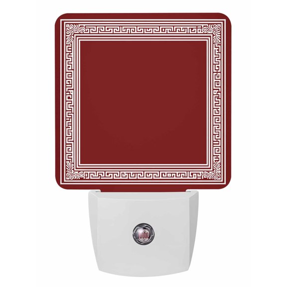 Night Lights Auto Sensor Red Key Pattern Plug-in LED Nightlights Lamp Dusk to Dawn for Living Room, Bedroom, Bathroom, Hallway, Stairways Home Wall Decor, Geometric Art Night Light