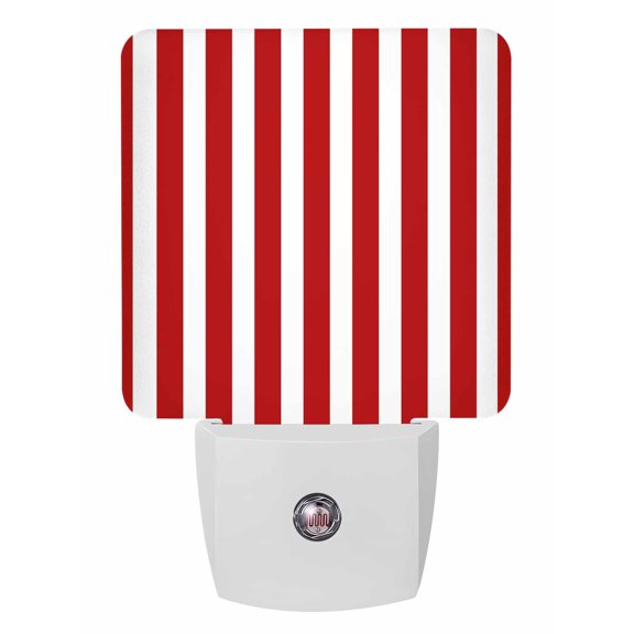 Night Lights Auto Sensor Red Stripes Plug-in LED Nightlights Lamp Dusk to Dawn for Living Room, Bedroom, Bathroom, Hallway, Stairways Home Wall Decor, Vertical Striped Night Light