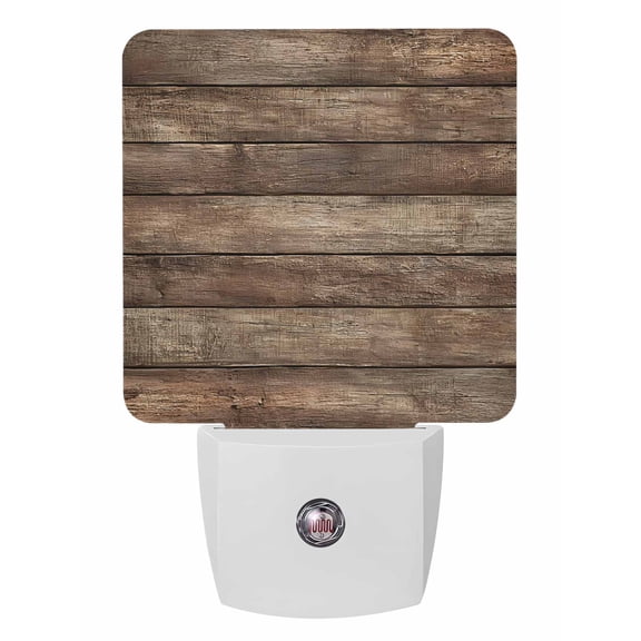 Night Lights Auto Sensor Retro Wood Grain Plug-in LED Nightlights Lamp Dusk to Dawn for Living Room, Bedroom, Bathroom, Hallway, Stairways Home Wall Decor, Farmhouse Wooden Board Night Light