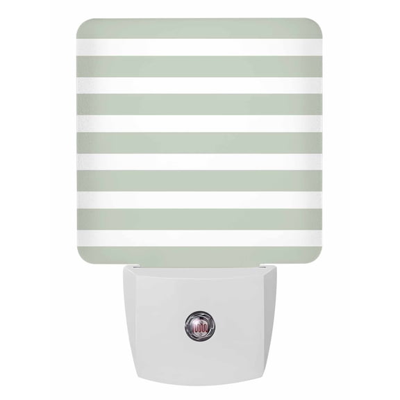 Night Lights Auto Sensor Sage Green Stripes Plug-in LED Nightlights Lamp Dusk to Dawn for Living Room, Bedroom, Bathroom, Hallway, Stairways Home Wall Decor, Simple Style Striped Night Light