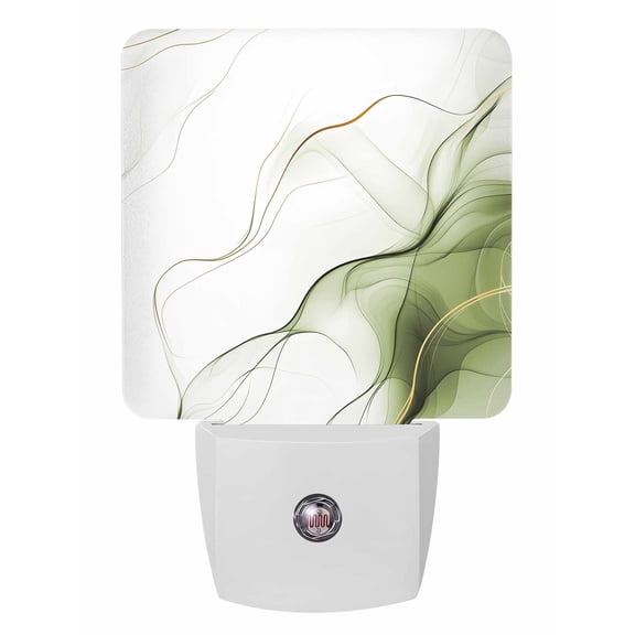 Night Lights Auto Sensor Sage Green Water Ripple Plug-in LED Nightlights Lamp Dusk to Dawn for Living Room, Bedroom, Bathroom, Hallway, Stairways Home Wall Decor, Marble Modern Art Night Light
